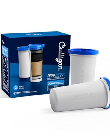 Culligan with ZeroWater Technology Replacement Filter 2-Pack, 5-Stage Advanced Water Filter – IAPMO Certified to Reduce Lead, Total PFAS (Forever Chemicals), Mercury, Fluoride, and Chlorine