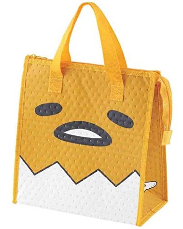 Skater Gudetama Thermal Insulated Lunch Bag with Zip Closure - Gudetama Face