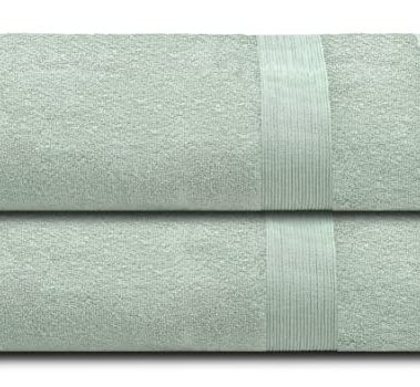 Belizzi Home Premium Cotton Oversized 2 Pack Bath Sheet 35x70-100% Pure Cotton - Ideal for Everyday use - Ultra Soft & Highly Absorbent - Machine Washable - Sea Green