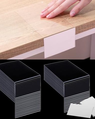 Containlol 30 Pcs Moveable Shelf Label Holders Clear Transparent Plastic Shelves Tags with 30 Insert Cards Pockets Library Markers Display Holder for School Office Classroom(6.5 x 3.54 x 2.36 Inch)