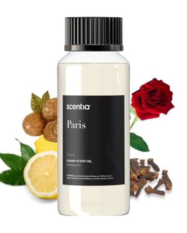 Scentia Hotel Fragrance Oil Inspired by The Hotel Costes - 120 mL 4.06 fl oz - Refill Diffuser Oil Blend Rose, Clove & Sandalwood Notes for Aromatherapy Diffusers - Paris, Thanksgiving Gift