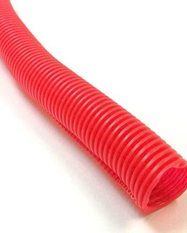 Electriduct 3/4" Split Wire Loom Tubing Polyethylene Corrugated Flexible Conduit (0.75 Inch ID) - Red - 25 Feet