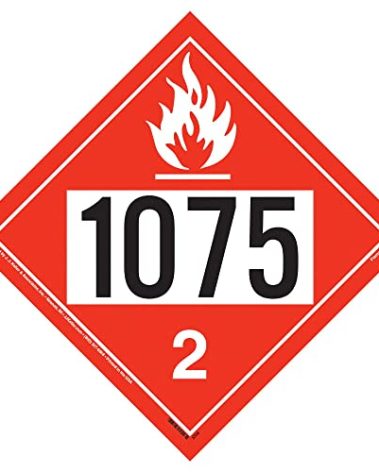 1075 Placard, Division 2.1 Flammable Gas 25 Pack, 10.75" x 10.75" Removable Self Adhesive Vinyl for Temporary Applications, DOT Hazmat Compliant, J. J. Keller & Associates, Inc.
