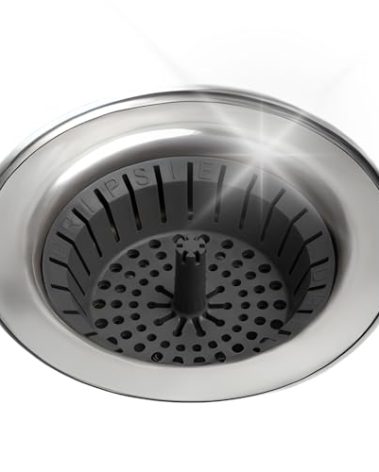 Kitchen Sink Strainer 3.25" - Dripsie Anti-Clog Food Catcher, Flexible Drain Basket, Dishwasher Safe, Standard Fit, Made in USA (1-Pack Gray)