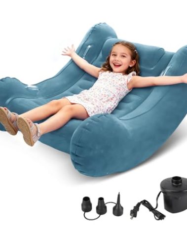 Toggloo Sensory Rocker Chair for Kids, 55” x 55” x 46” Air Cloud Rocker, Inflatable Sensory Chair for Autistic ADHD Child, Indoor/Outdoor Toddler Rocking Chair-Includes Air Pump and Repair Kit
