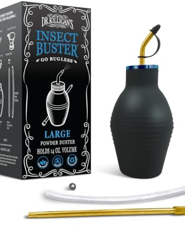 Dr. Killigan's The Insect Buster - Bulb Duster, Sprayer, Applicator, Dispenser for Diatomaceous Earth and Other Powders - Effective Dust Application Tool - Large (14oz)