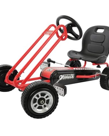 hauck Ride On Pedal Go Kart Toy w/ Adjustable Bucket Seat, for Boys & Girls Ages 4-8, Red