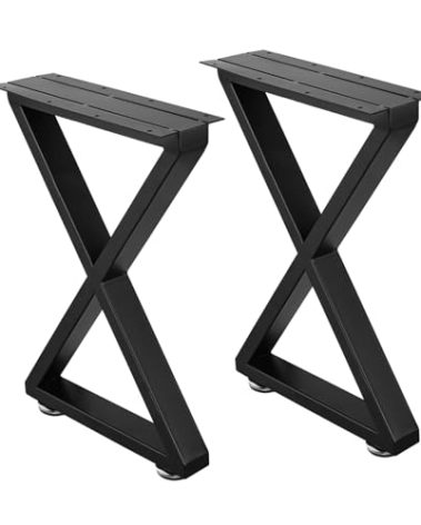 ALLCOS Bench Legs 16 Inch Coffee Table Legs Heavy Duty Steel Metal Table Legs, Set of 2, Black