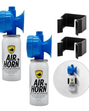 Guard Dog Security Air Horn for Safety, Loud Blow Horn, Hand Held Mini Air Horn, Fog and Boat Horn for Marine, Football Games, Sporting Events and Outdoor Alarms, Powerful 1-Mile Sound Blast 1.4 oz