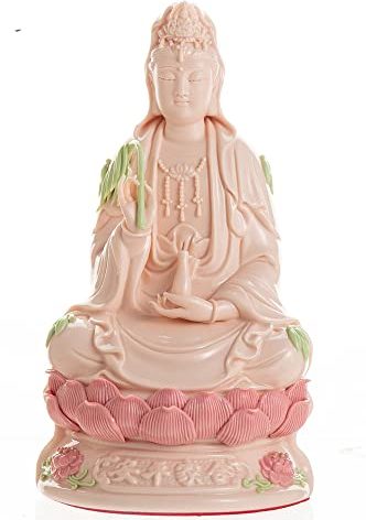 Top Ceramic Guan Yin Statue - Handmade Quan Yin, Kwan Yin, Quan Am, Kuan Yin for Meditation Altar, Female Buddha Statue - Goddess of Mercy and Compassion, Chinese Decor, Chinese Gifts