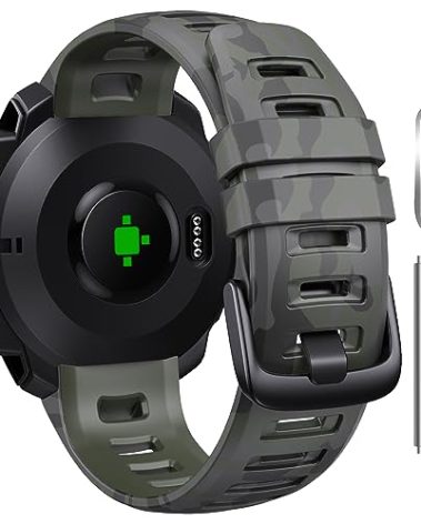 Bandkids 22mm Camouflage Bands for Garmin Instinct Watch,Soft Waterproof Silicone Replacement Watch Strap for Garmin Instinct 2 / Instinct Esports/Instinct Solar/Tide/Tactical