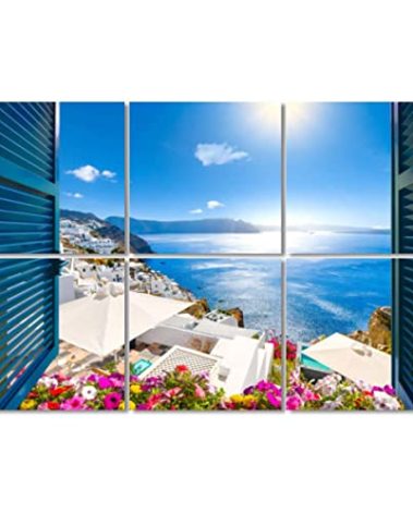 6 Pack Art Acoustic Panels Window View Flowers Soundproof Wall Panels Padding Decorative Sound Absorbing Panels 72"x48" for Recording Studios Home