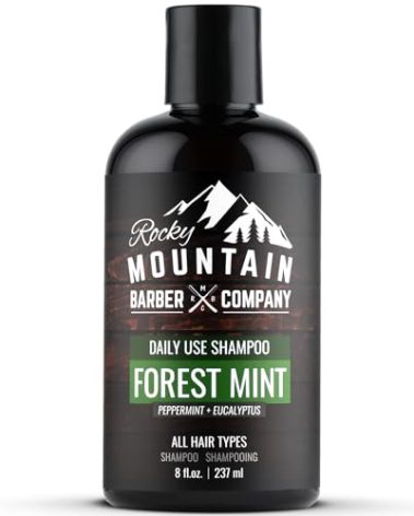 Rocky Mountain Barber Company Men's Shampoo - Tea Tree Oil, Peppermint & Eucalyptus for All Hair Types