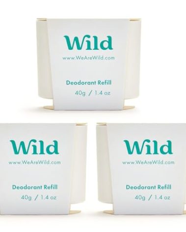 Wild - Refillable Deodorant - Fresh Cotton & Sea Salt Refill Trio Pack - Vegan - Aluminum Free - Long Lasting Protection - 3 Pack of 1.41oz Refills