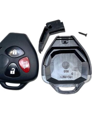 Cutting Not Required - 3 Buttons Replacement Key Fob Case Shell Fits for Toyota Scion TC RAV4 2008-2013 Avalon / 2007-2011 Camry / 2008-2013 Corolla / 2009-2014 Venza Key Cover