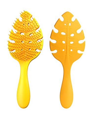 CANDYBRUSH Hair Brush for Women Toddler Girls Extremely Soft TPEE for Fine Hair Detangling Leaf Form Vented Brushes Mood-Boosting Hairbrush with Mango Scented Orange Large