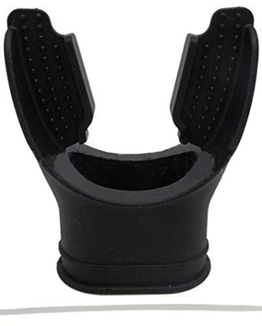 Scuba Choice Diving Silicone Long Bite Mouthpiece with Clear Regulator Tie - Soft, Comfortable, Reduces Jaw Fatigue, Fits Most Regulators, Durable