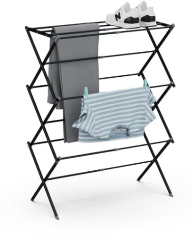 SsngygHme Drying Rack for Laundry, Foldable Clothes Drying Rack, Small Collapsible Dry Rack for Clothes, Use for Indoor & Outdoor Drying Clothes, Black 40"x29"x14.5"