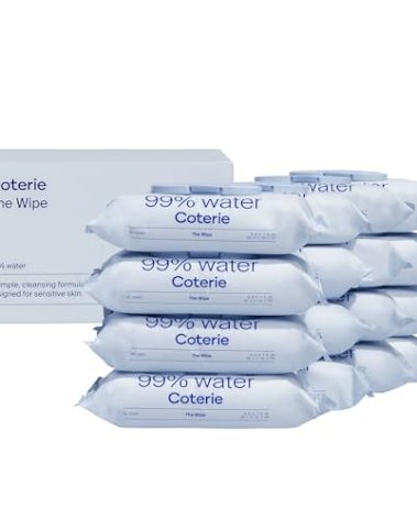 Coterie Baby Wipes for Sensitive Skin, Plant-Based and Plastic-Free Fibers, 99% Water, Hypoallergenic, pH Balanced, Unscented, Clean and Gentle Baby Essentials, 16 Pack, 896 Count