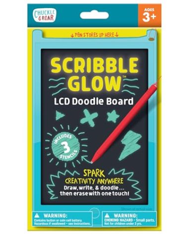 Chuckle & Roar - Scribble Glow - LCD Doodle Board - Creative Mess Free Drawing Pad - Fun and Engaging for Preschoolers - Road Trip Fun - Ages 3 and Up