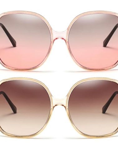 70s Super Oversize Square Sunglasses for Women Vintage Rectangular Plastic Frame (2: Pink+Champagne Brown, Millimeters, 60)