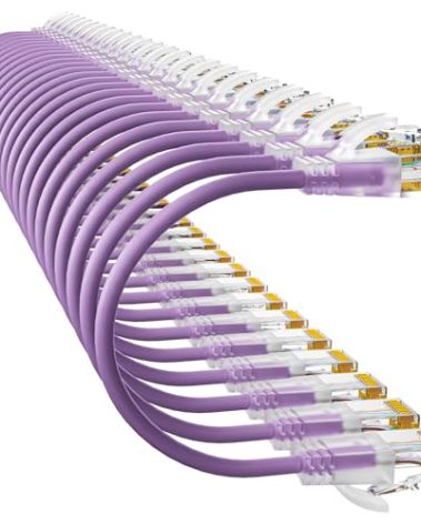 10Gsupxsel Cat6a Patch Cables 1ft (24 Pack) Slim, Cat6 Ethernet Patch Cable Pure Copper, Flexible Cat 6 Patch Cable 550MHZ 10G, Space-Saving Cat 6A Network Cables for Patch Panel, Purple