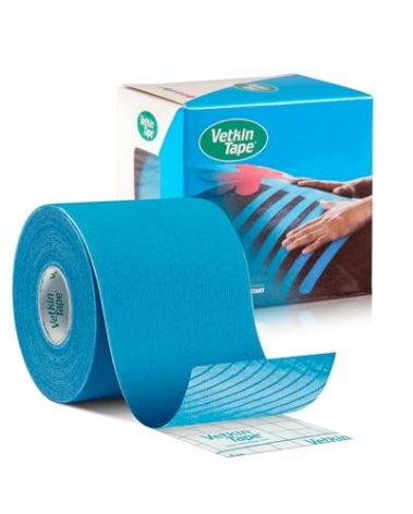 VETKIN VetkinTape Canine & Equine Kinesiology Tape | Veterinary Medical Tape | Vet Wrap for Joint Support & Pet Care | Self Adhesive Bandage Wrap | Blue | 2.4in | (Pack of 1)