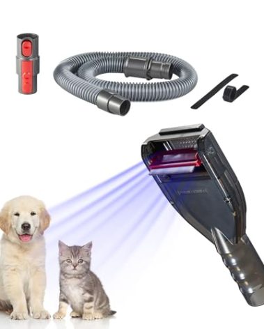 Brush Hair Deshedding Tool for Dogs&Cats Professional Shedding Fur Remover Comb as Vacuum Cleaner Attachment Kit for Dyson V15 V12 V11 V10 V8 V7 V6