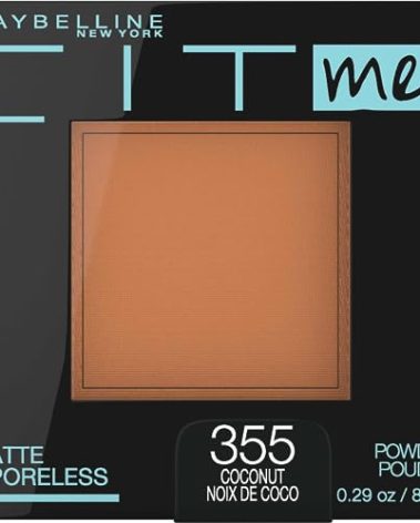 Maybelline Fit Me Matte + Poreless Pressed Face Powder Makeup & Setting Powder, Coconut, 1 Count