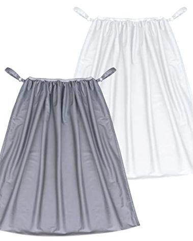 Biloban Reusable Diaper Pail Liner Bags 2 Pack for Ubbi Diaper Pail, Waterproof Larger Capacity & Washable Wet Bag for Dirty Diapers, Cloth Diaper, Laundry and Kitchen Garbage, Grey & White