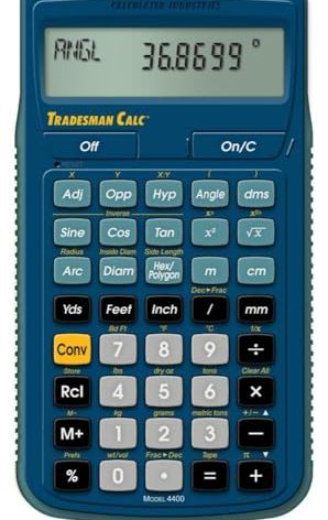 Calculated Industries 4400 TradesmanCalc Technical Trades Dimensional Trigonometry and Geometry Math and Conversion Calculator Tool for Tech Students, Welders, Metal Fabricators, Engineers, Draftsmen Small