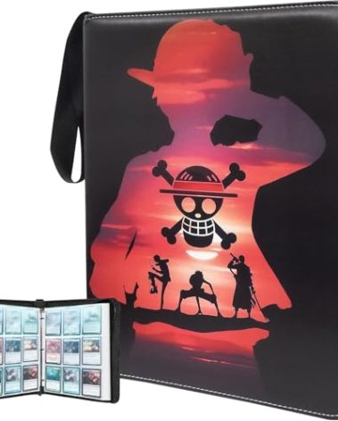 Trading Card Binder for One Piece Cards,9 Pocket with 60 Sleeves up to 1080 Cards One Piece TCG Card Binder,Waterproof Card Storage Book with Sleeves,One Piece for Card Display Case