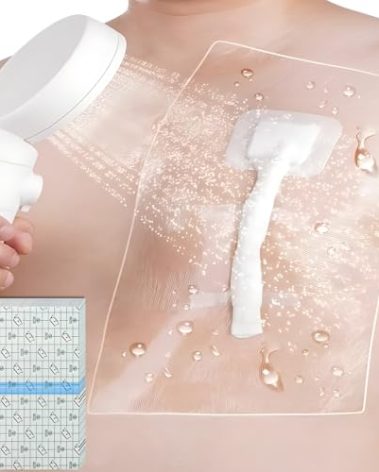 50 Pcs Waterproof Shower Protector Bandage 6"x10" for Post Knee Replacement Hip Surgery Long Surgical Incision Larger Wounds Cover C-Section Transparent Film Clear Adhesive Dressing Bath Patch