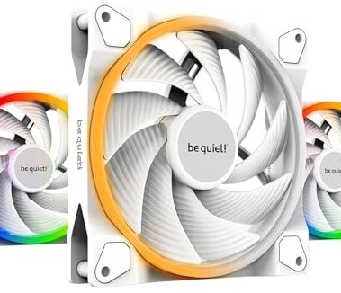 be quiet! Light Wings White 140mm PWM High Speed Triple Pack Premium ARGB Cooling Fan | 4-Pin | BL103