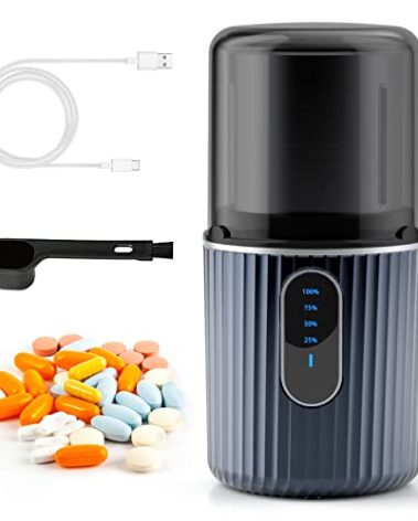 Cordless Electric Pill Crusher Grinder Pulverizer - Grind and Pulverize Multiple Pills, Small and Large Medication and Vitamin Tablets to Fine Powder - Removable Grinding Cup for Easy Cleaning