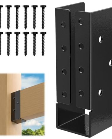 FMhotu Concealed Joist Hanger (16 Pack),2"x6" Outdoor Concealed-Flange Joist Bracket with Screws, Q235B Steel Powder Coated Concealed Mount Light Joist Hangers for 2"x4" Beam, Swing, Handrail, Fence