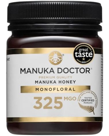 Manuka Doctor - MGO 325+ Manuka Honey Monofloral, 100% Pure New Zealand Honey. Certified. Guaranteed. Raw. Non-GMO (8.75 oz)