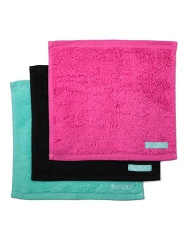 FACESOFT Eco Friendly Mini Gym Towels Accessories for Working Out - Sweat Towels for Gym, Fitness, Sports - Soft & Absorbent Cotton - No Synthetic Microfibers or Plastics - 3 Piece Exercise Towel Set