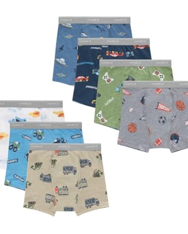 Hanes Toddler Potty Trainer Boxer Briefs for Toddlers, Light Leaks Potty Training Underwear for Boys, 6 or 7-Packs