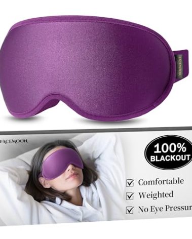 Blackout Eye Mask for Deep Sleep: 3D Weighted Sleep Mask for Women with Zero Pressure, Perfect for Airplane Travel, Meditation, Yoga, Postpartum Rest & Relaxation, Anxiety Relief Gift, Purple