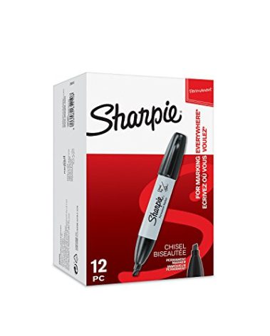 Sharpie 2065410 Chisel Tip Permanent Markers - Black (Pack of 12)