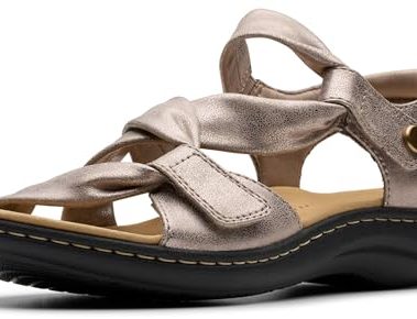 Clarks Women's Laurieann Bell Sandal, Taupe Metallic, 8