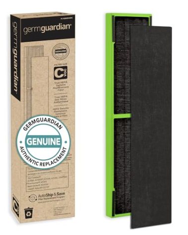 GermGuardian Filter C Toxin Clear HEPA Genuine Replacement Filter, Removes 99.97% of Pollutants, Common VOCs, Household Toxins, for AC5000, AC5250, AC5300, AC5350, CDAP5500, Black/Green, FLT5000VO