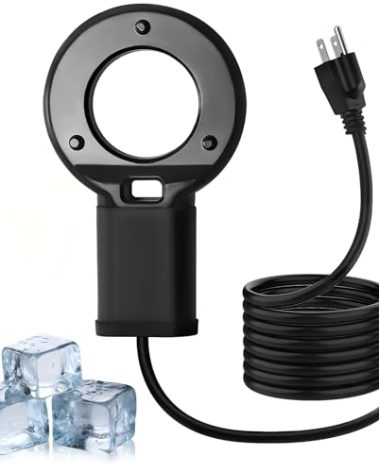 ALLOYNIX 1PCS 250W Utility De-Icer Heater - Cast Aluminum Thermostatic Control for Bird Bath, Chicken Waterer & Stock 9.8FT Cord Chicken Water Heater - Safe for Livestock, Wildlife