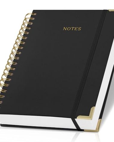 Aesthetic Thick Spiral Notebook Journal For Women in B5 Format - Stylish Linen Hardcover College Ruled Note Book w 300 Lined Pages - Cute Supplies For Bible Study & Staying Organized at Work or School