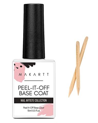 Makartt Peel Off Gel Base Coat 15ml – Clear, Easy Removal Gel Nail Polish Peelable Base for Practice, No Soaking or Filing, Damage-Free for Weak & Thin Nails, UV/LED Lamp Needed, Beginner-Friendly