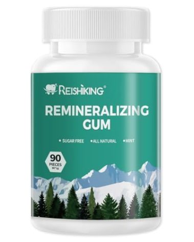 REMINERALIZING GUM, 90 Pieces, Teeth Remineralization, Sugar-Free Chewing Gum with Xylitol, Mint Flavor, Two pills after meals to freshen breath and clean teeth (1pcs)