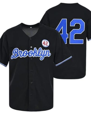 Madjus Men's Black Legend 42 Button Down Jersey 90s Hip Hop Baseball Jersey Stitched (as1, Alpha, x_l, Regular, Regular, Black)