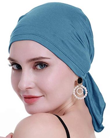 osvyo Chemo Headscarf for Women Hair Loss - Cancer Slip On Headwear Turbans Sealed Packaging Light Blue