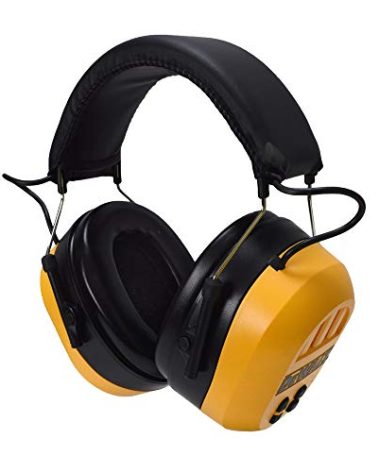 DEWALT DPG17 Rechargeable Bluetooth Hearing Protection, Black/Yellow, Adjustable Headband, NRR 25